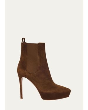 Gianvito Rossi 85Mm Suede Platform Booties - Brown
