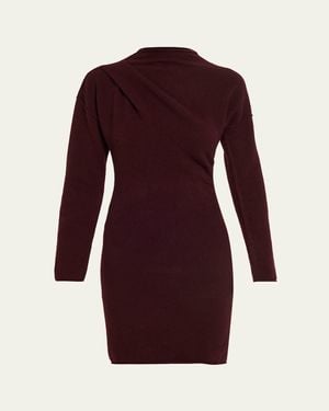 Helmut Lang Slouchy Wool-Blend Mini Sweater Dress - Purple