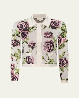L'Agence Western Toile Osiris Jacquard Cardigan - White