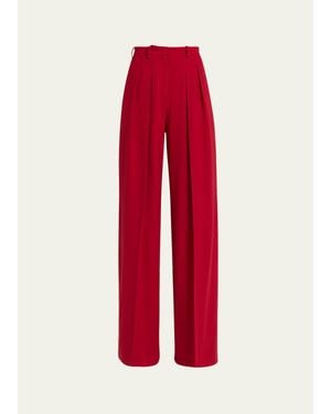 Michael Kors Pleated Wide-Leg Pants - Red