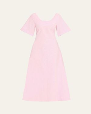 BERNADETTE Striped Flowy Scoop-Neck Dress - Pink