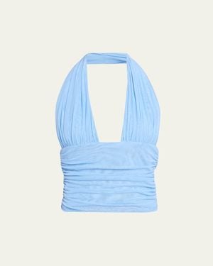 SER.O.YA Bimini Mesh Halter Top - Blue