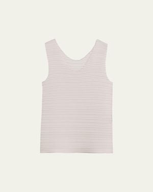 Issey Miyake Jiggly Pleated Plisse Tank Top - Natural