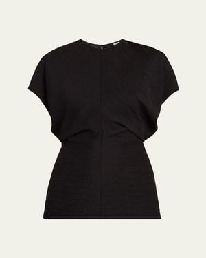 Totême Slouch Waist Short-Sleeve Top - Black