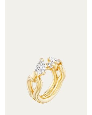 UNIFORM OBJECT 18K & 2.65 Tcw Diamond Triptych Mantle Ring - Metallic