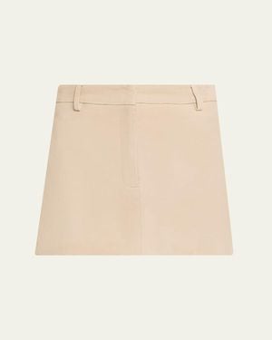 AEXAE Suede Mini Skirt - Natural