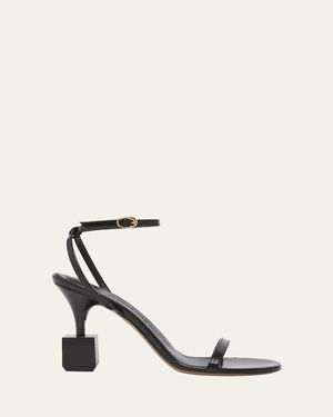 Jacquemus The Bisou Geometric Leather Sandals - White