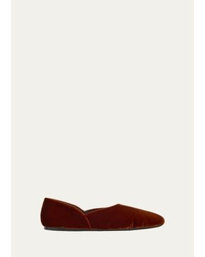 KHAITE Velvet Mary Janes - White