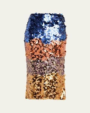 Ulla Johnson X Helen Frankenthaler Matilde Sequined Midi Skirt - Blue