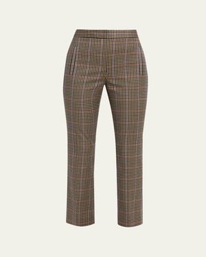 Veronica Beard Arte Slim Plaid Pants - Gray
