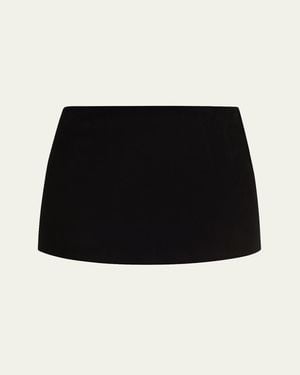 Alice + Olivia Mace High-Rise Suede Mini Skirt - Black