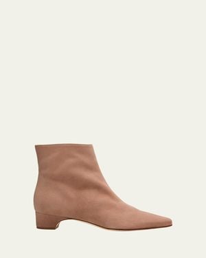 Manolo Blahnik Tolarc Suede Ankle Boots - Brown