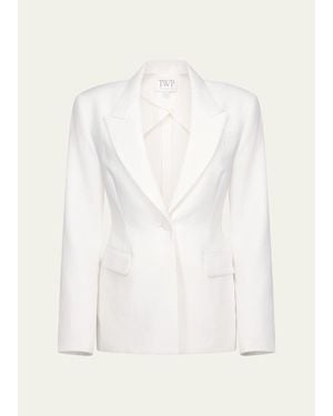 Twp Jasper Single-Breasted Linen Blazer - White