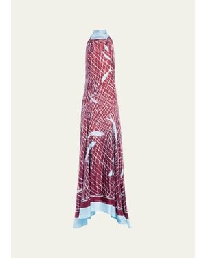 Altuzarra Moonlight Sleeveless Turtleneck Silk Maxi Dress - Pink