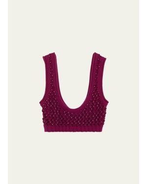 DIOTIMA Lady Embellished Knit Bralette - Pink