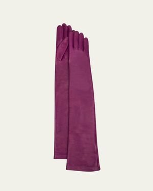 Balenciaga Long Lambskin Leather Gloves - Purple