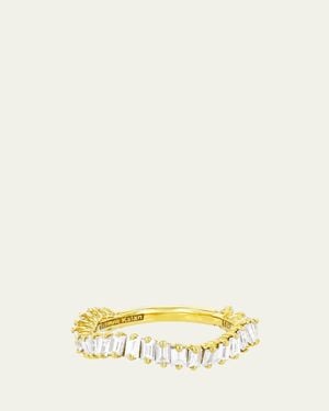 Suzanne Kalan 18K Curved Baguette Diamond Ring - Natural