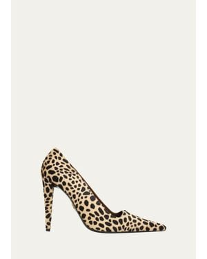 Giuseppe Zanotti 90Mm Leopard Calf Hair Pumps - White