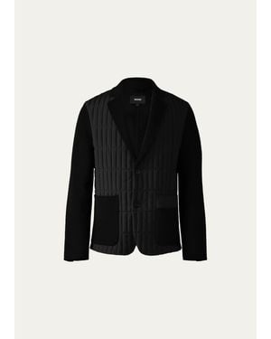 Mackage John Vertical Quilted Mixed-Media Blazer - Black