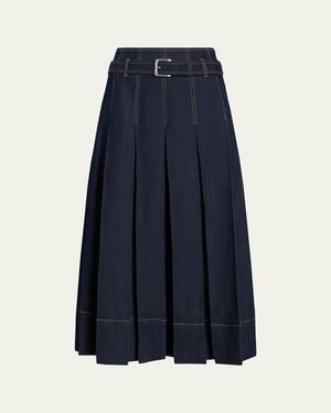 Cinq À Sept Rylee Pleated A-Line Midi Skirt - Blue