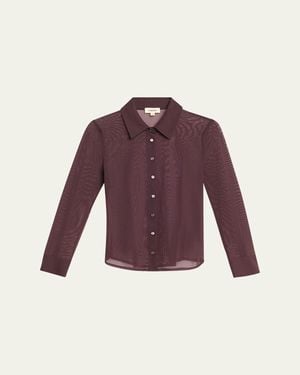 L'Agence Indiana Fitted Mesh Blouse - Purple