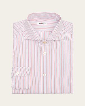 Kiton Cotton Multi-Stripe Sport Shirt - Pink