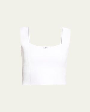 A.L.C. Jordana Seamed Cropped Tank Top - White