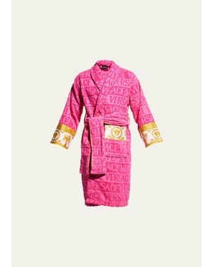 Versace Barocco Sleeve Robe - Pink