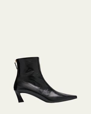 Reike Nen Slim Leather Zip Ankle Booties - Black