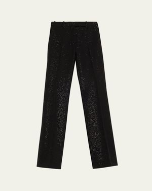 Tom Ford Sequined Crepe Straight-Leg Pants - Black