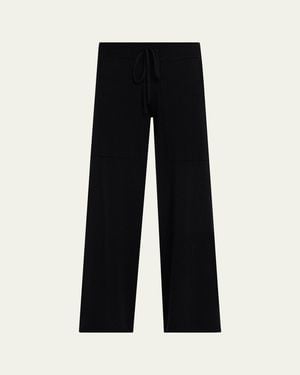 Lisa Yang Omi Cashmere Knit Straight-Leg Ankle Pants - Black