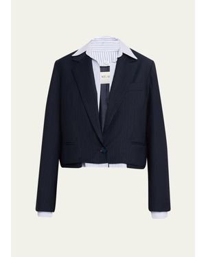 WE-AR4 The Bar Layered Blazer - Blue