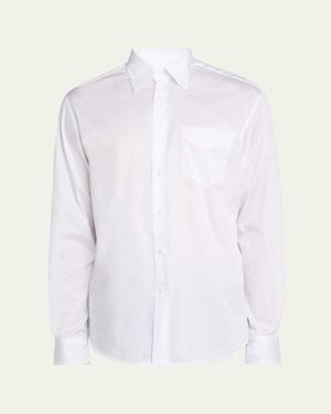 Ralph Lauren Button-Collar Cotton Sport Shirt - White
