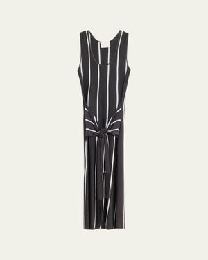 3.1 Phillip Lim Striped Knit Tie-Front Maxi Dress - White