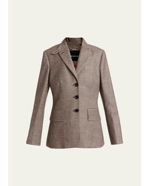 Kiton Wool-Cashmere Check Single-Breasted Jacket - Gray