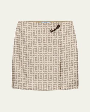 ミニスカート Prada Sand-coloured mini skirt with silk print Prada Sand-coloured mini skirt with silk print | TheDoubleF