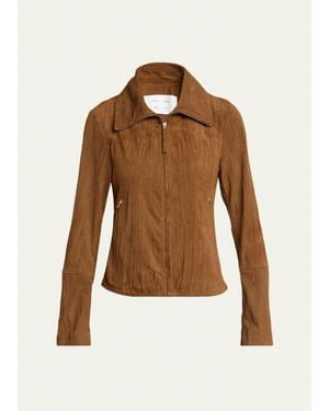 Proenza Schouler Tarin Textured Suede Jacket - Brown