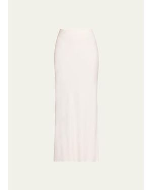 Anemos Bias-Cut Stretch Twill Maxi Skirt - Natural