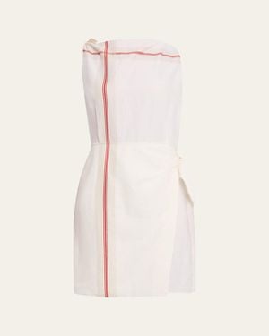 Vince Stripe Handkerchief Wrap Dress - Natural
