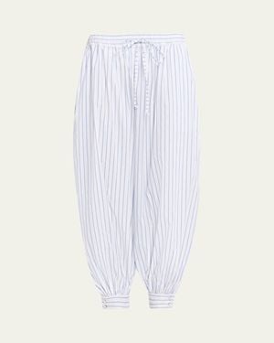 Cinq À Sept Leo Striped Drawstring Balloon Pants - White