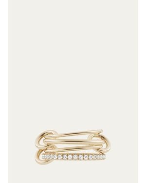Spinelli Kilcollin 18K Pisces 4-Link Pave Diamond Ring - Natural