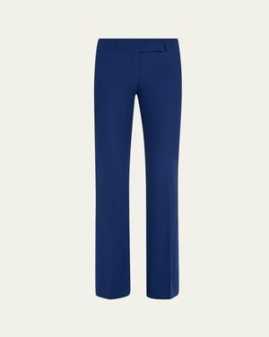 McQueen Bootcut Leaf Crepe Pants - Blue