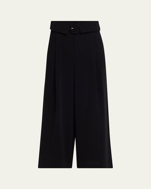 Cinq À Sept Lorena Belted Drapey Crepe Pants - Black