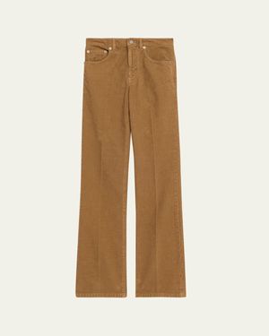 Saint Laurent Corduroy Bootcut-Leg Pants - Natural
