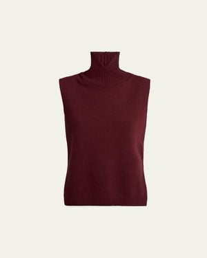 Jil Sander High-Neck Split Hem Gilet - Red