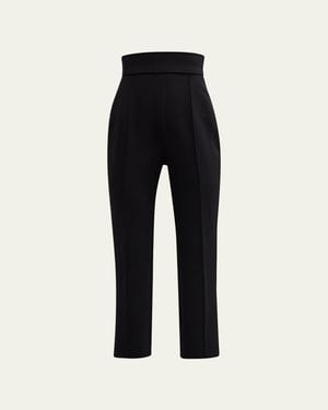 Carolina Herrera High-Rise Skinny-Leg Ankle Crepe Pants - Blue