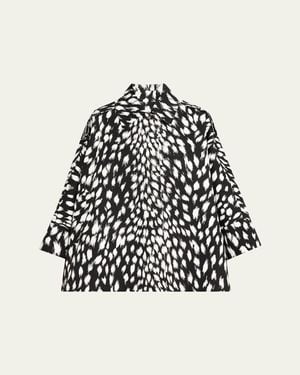 Givenchy Animal Print Cocoon Trench Coat - White