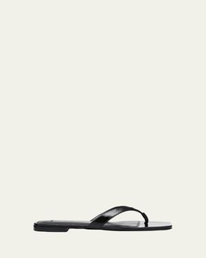 Vince San Juan Patent Leather Flat Thong Sandals - Natural