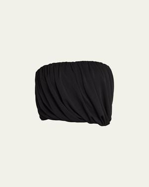 Cinq À Sept Calden Draped Strapless Top - Black