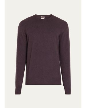 Massimo Alba Brushed Cashmere Crewneck Sweater - Purple